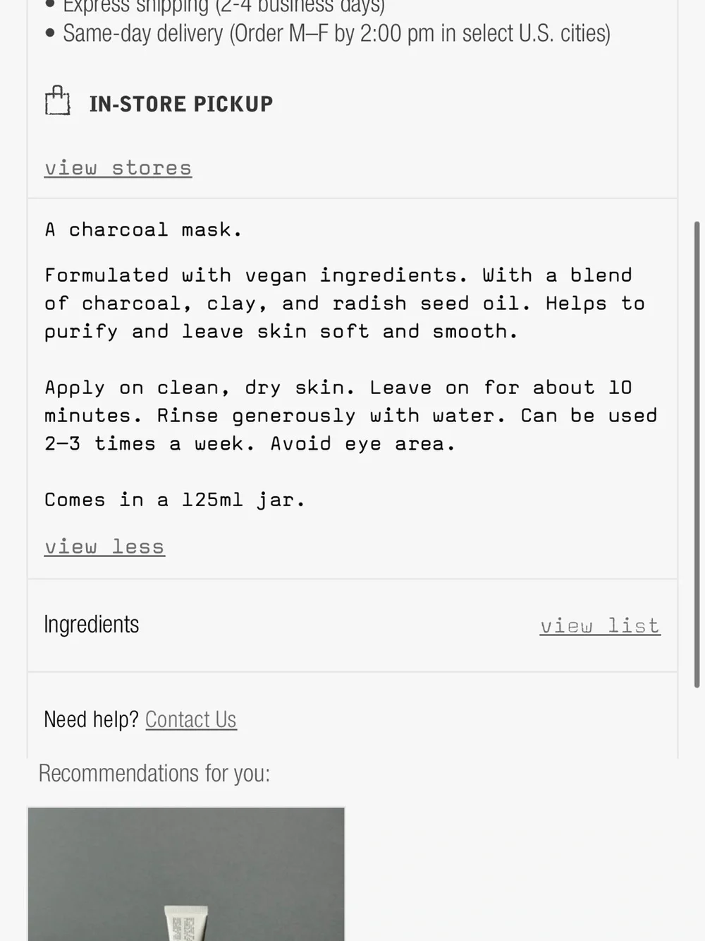 Le Labo Face Mask